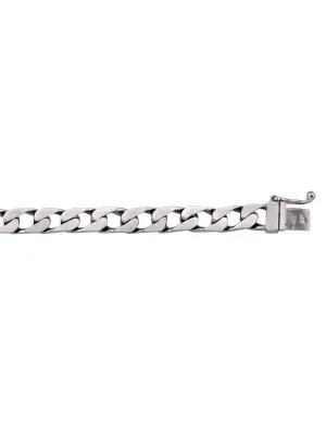 10, 14 Karat Fancy White Gold Open Link Rounded Curb 6.0 mm Bracelet