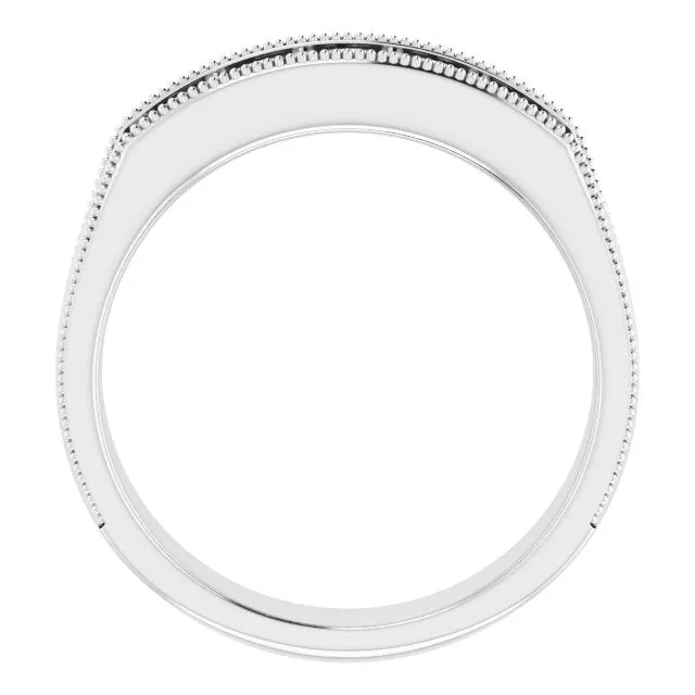1.0 ctw Round Diamond Milgrain Accent Men's Ring
