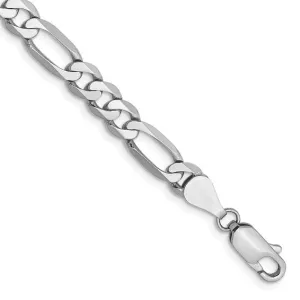 14K White Gold 5.5MM Men's Figaro Link Bracelet