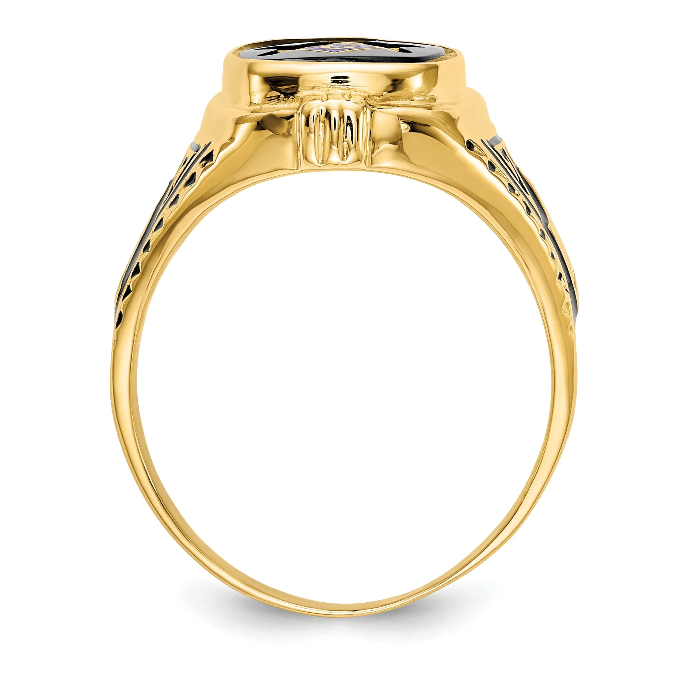 14k Yellow Gold Men's Masonic Ring