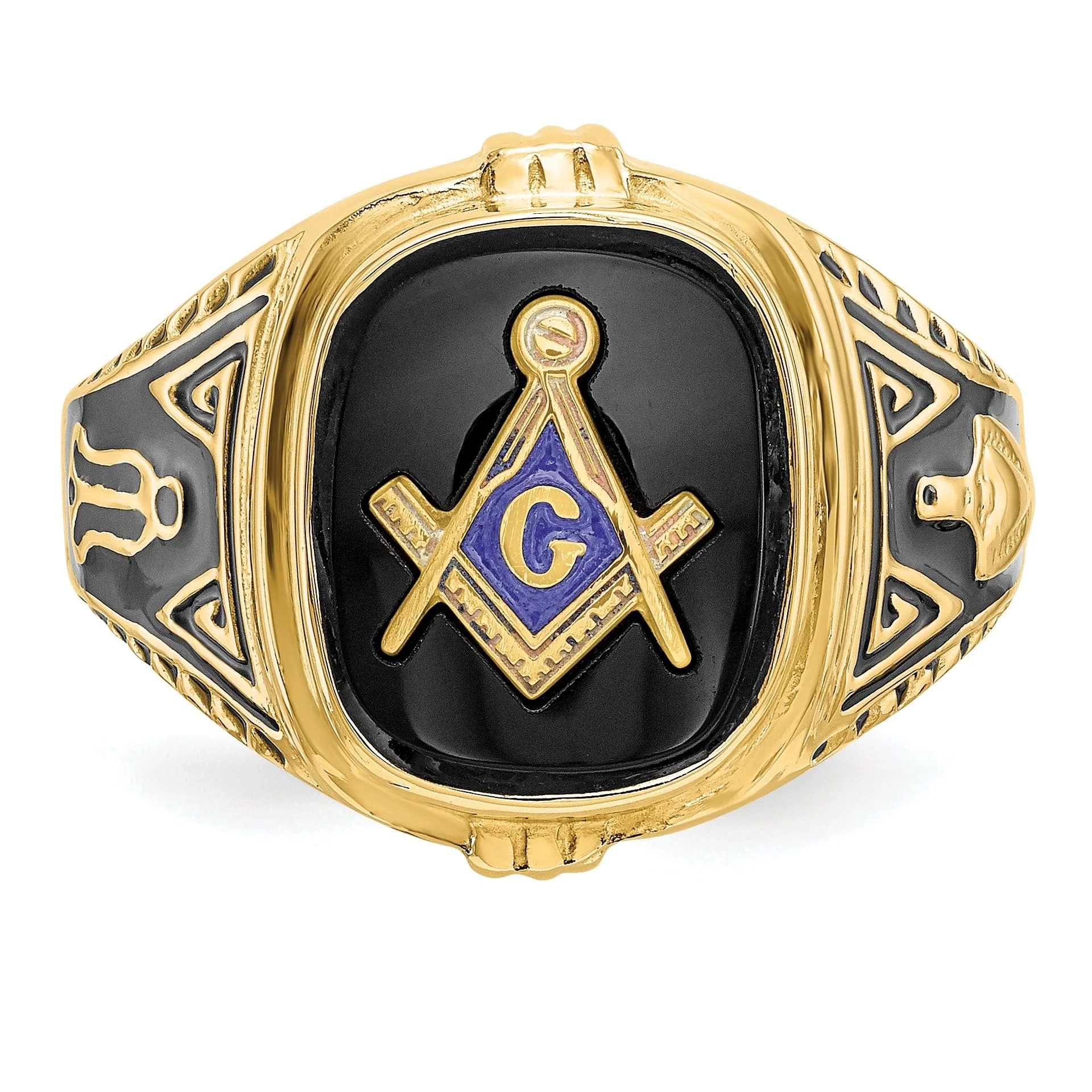 14k Yellow Gold Men's Masonic Ring