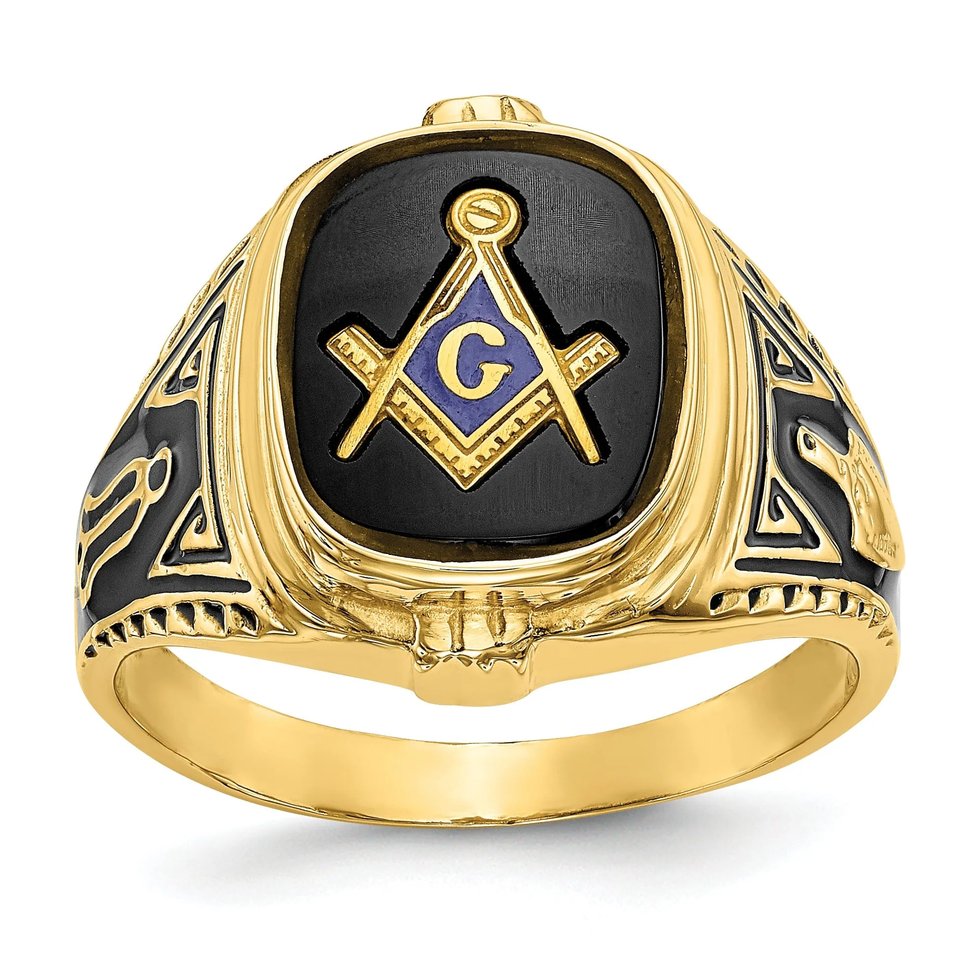 14k Yellow Gold Men's Masonic Ring