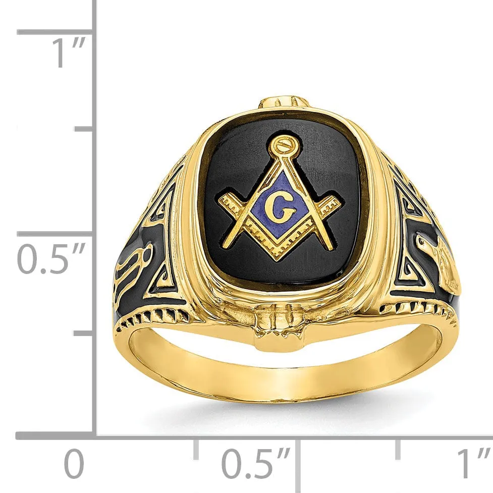 14k Yellow Gold Men's Masonic Ring