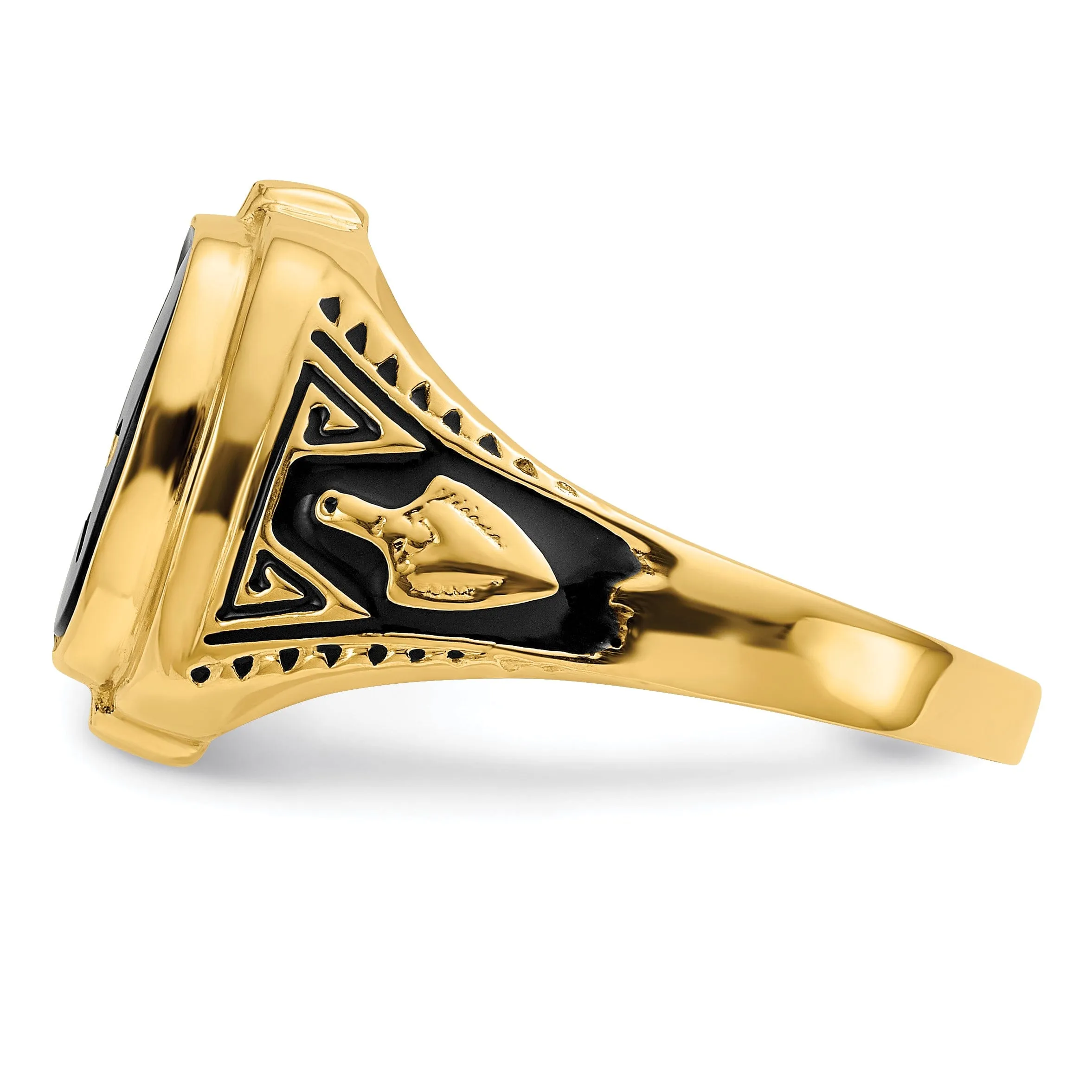 14k Yellow Gold Men's Masonic Ring