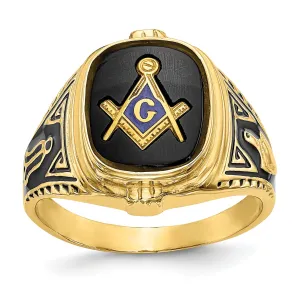 14k Yellow Gold Men's Masonic Ring