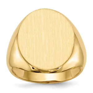 14k Yellow Gold Men's Polished Signet Ring