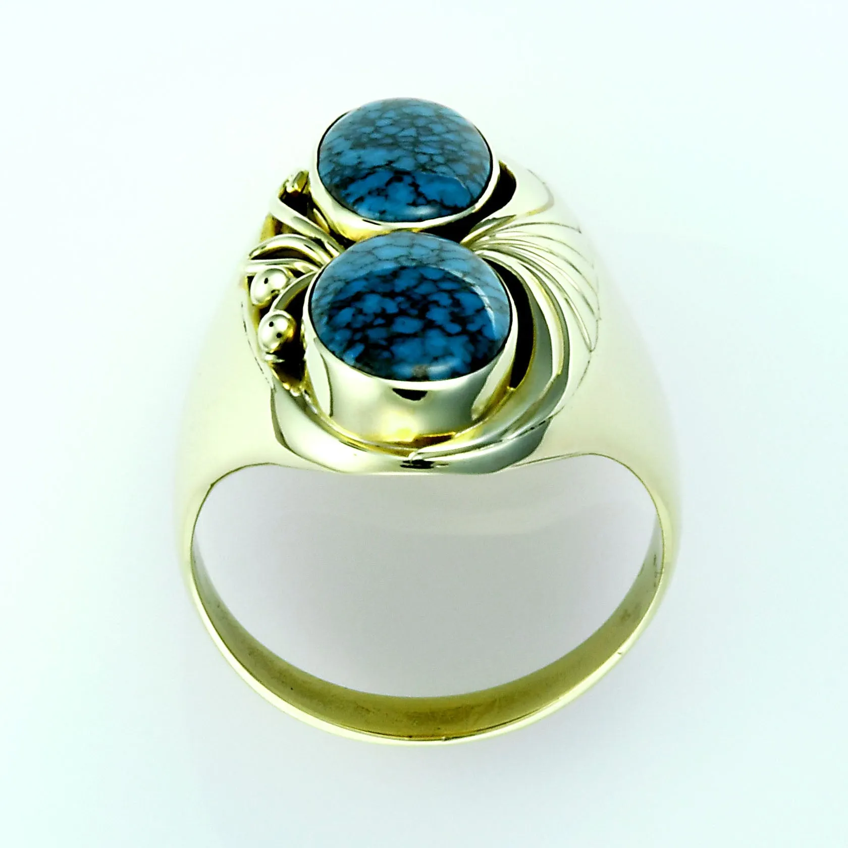 14kt Gold Turquoise Men's Ring