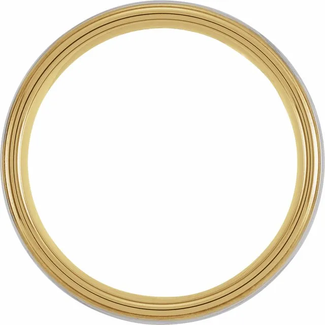 18K Yellow Gold PVD Tungsten 6 mm Flat Edge Band