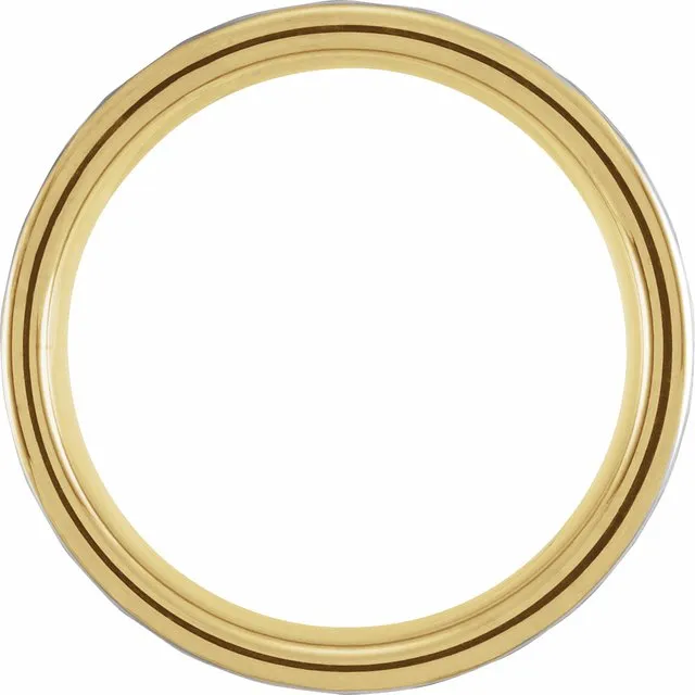 18K Yellow Gold PVD Tungsten 8 mm Grooved Band with Hammer Finish