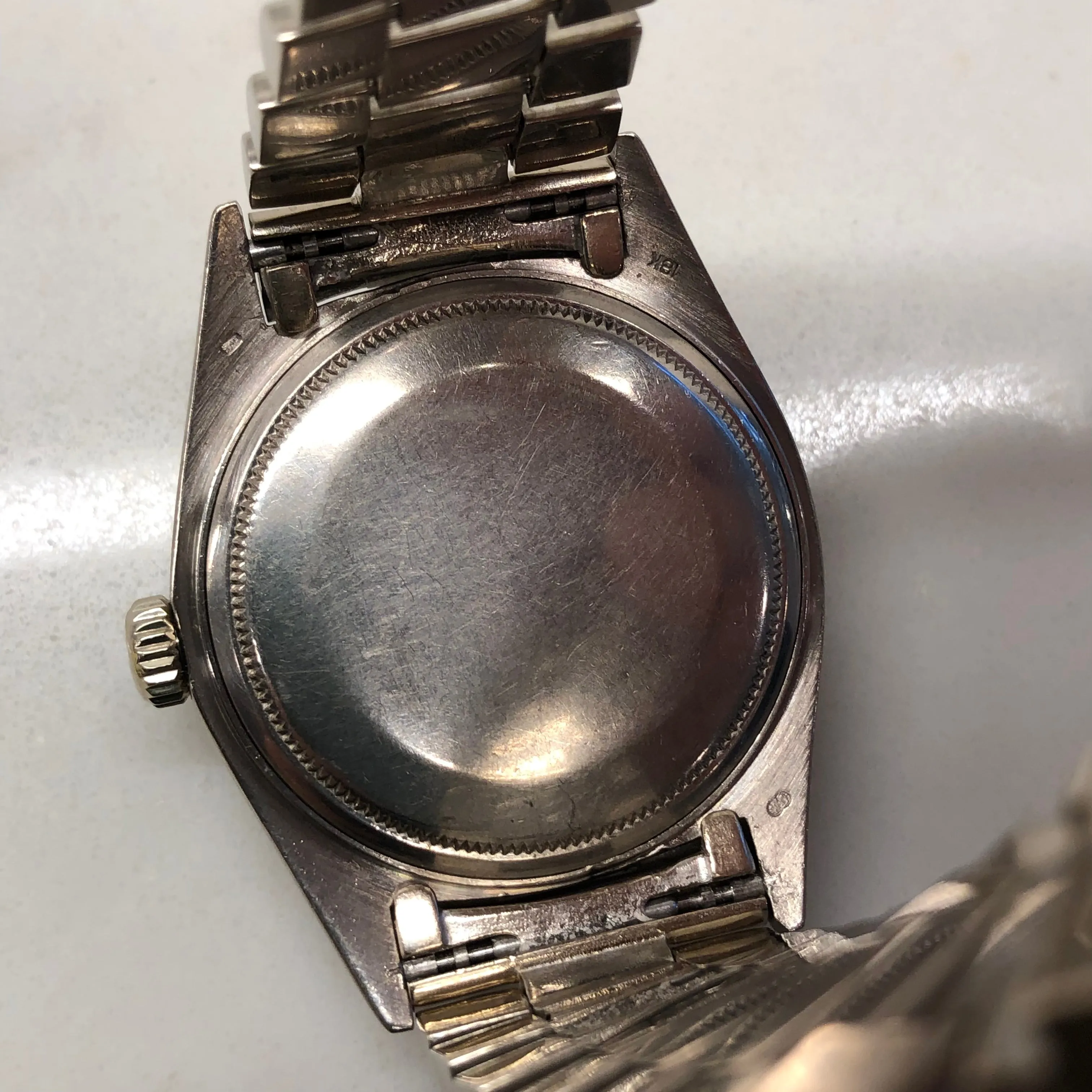 1976 Rolex President 1803 Day Date 18K White Gold Gray Dial Automatic Wristwatch