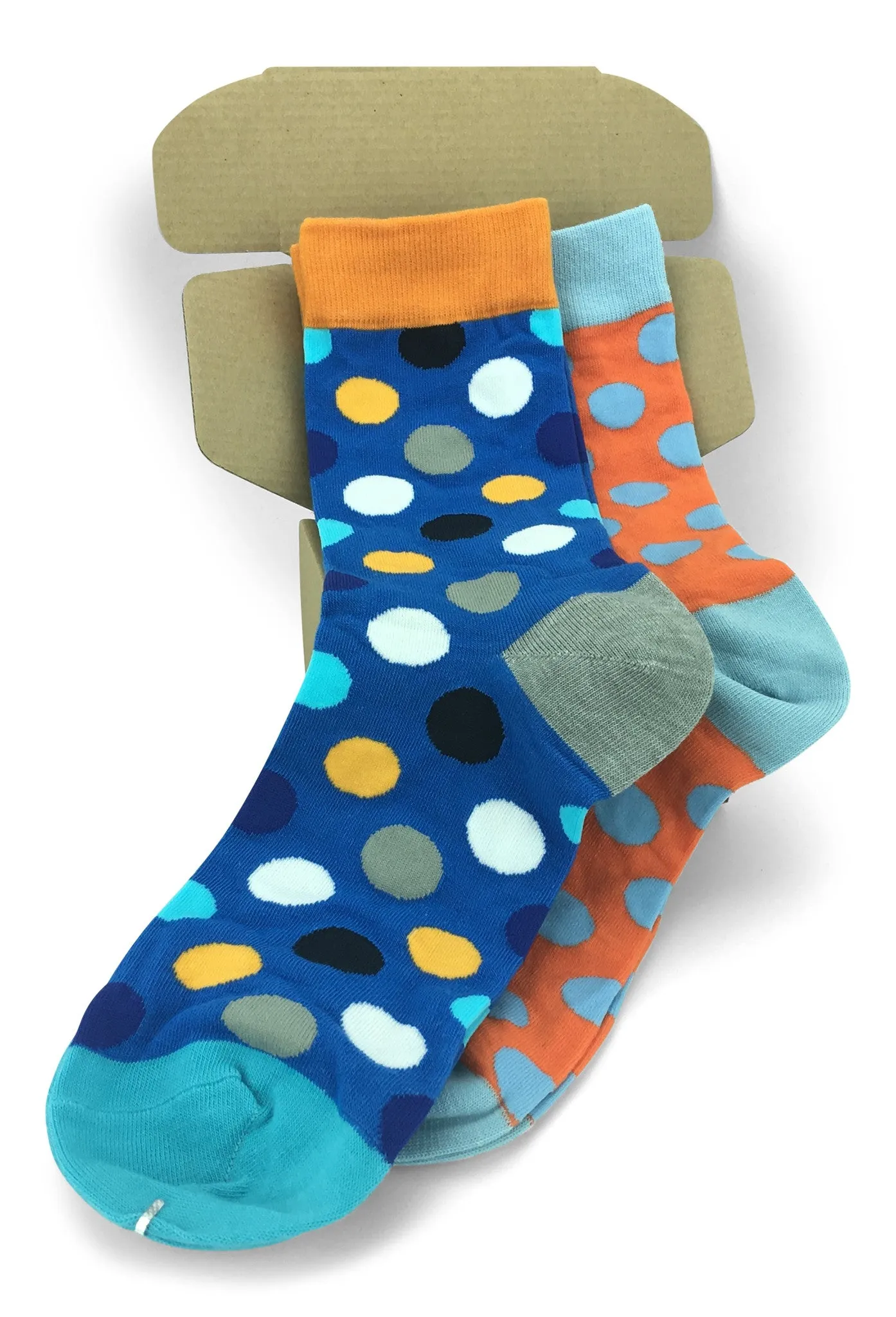 2 Pair Mens Funky Fun Colorful Cotton Socks-Hipster Power Socks-Theme Socks