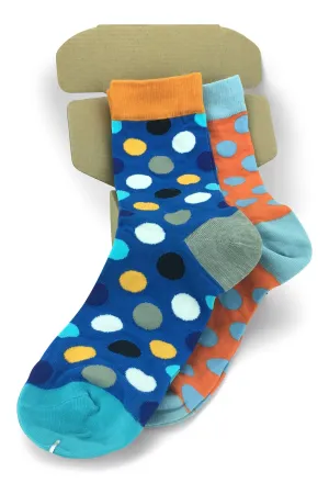 2 Pair Mens Funky Fun Colorful Cotton Socks-Hipster Power Socks-Theme Socks