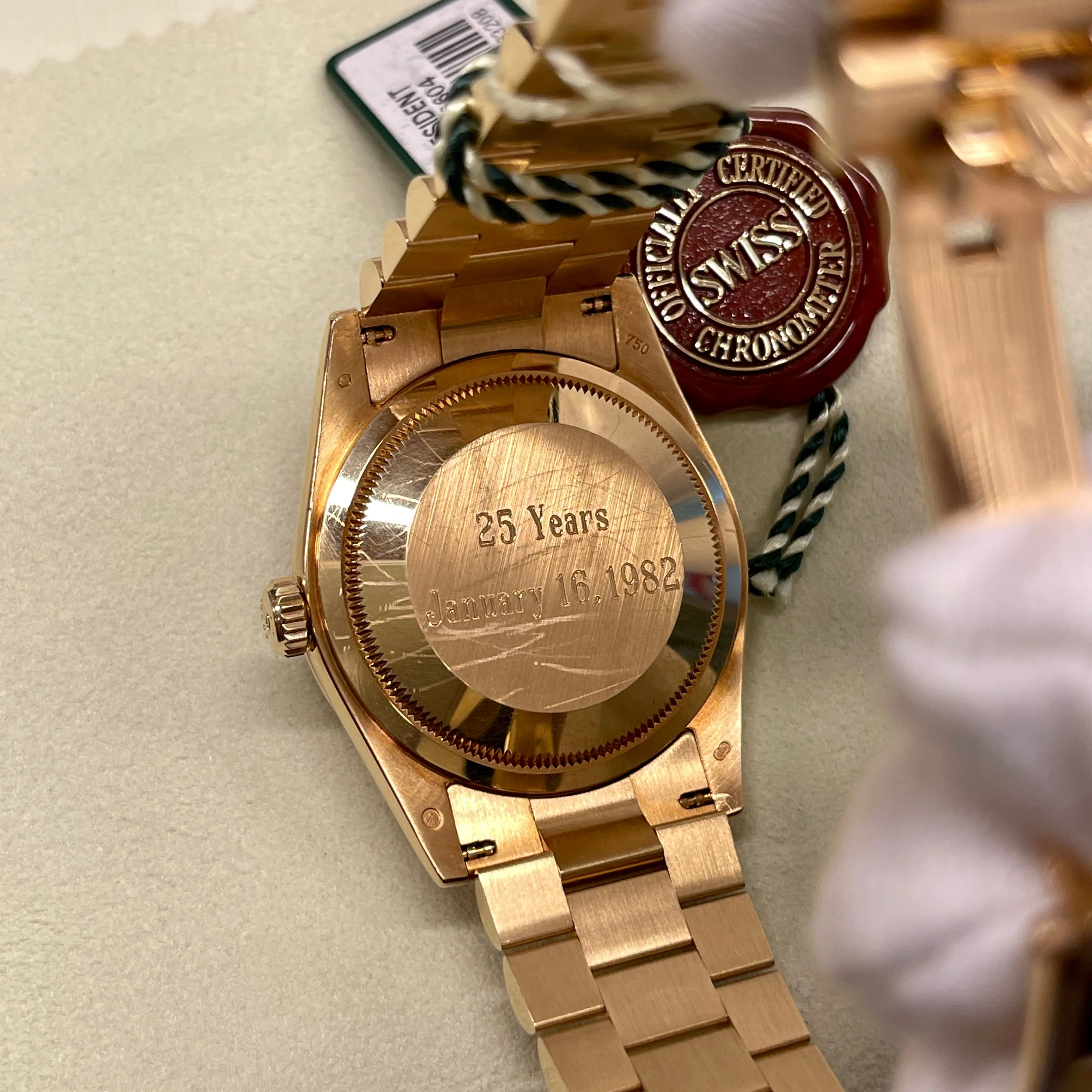 2008 Rolex President Day Date 18K Yellow Gold 36mm Unpolished Wristwatch