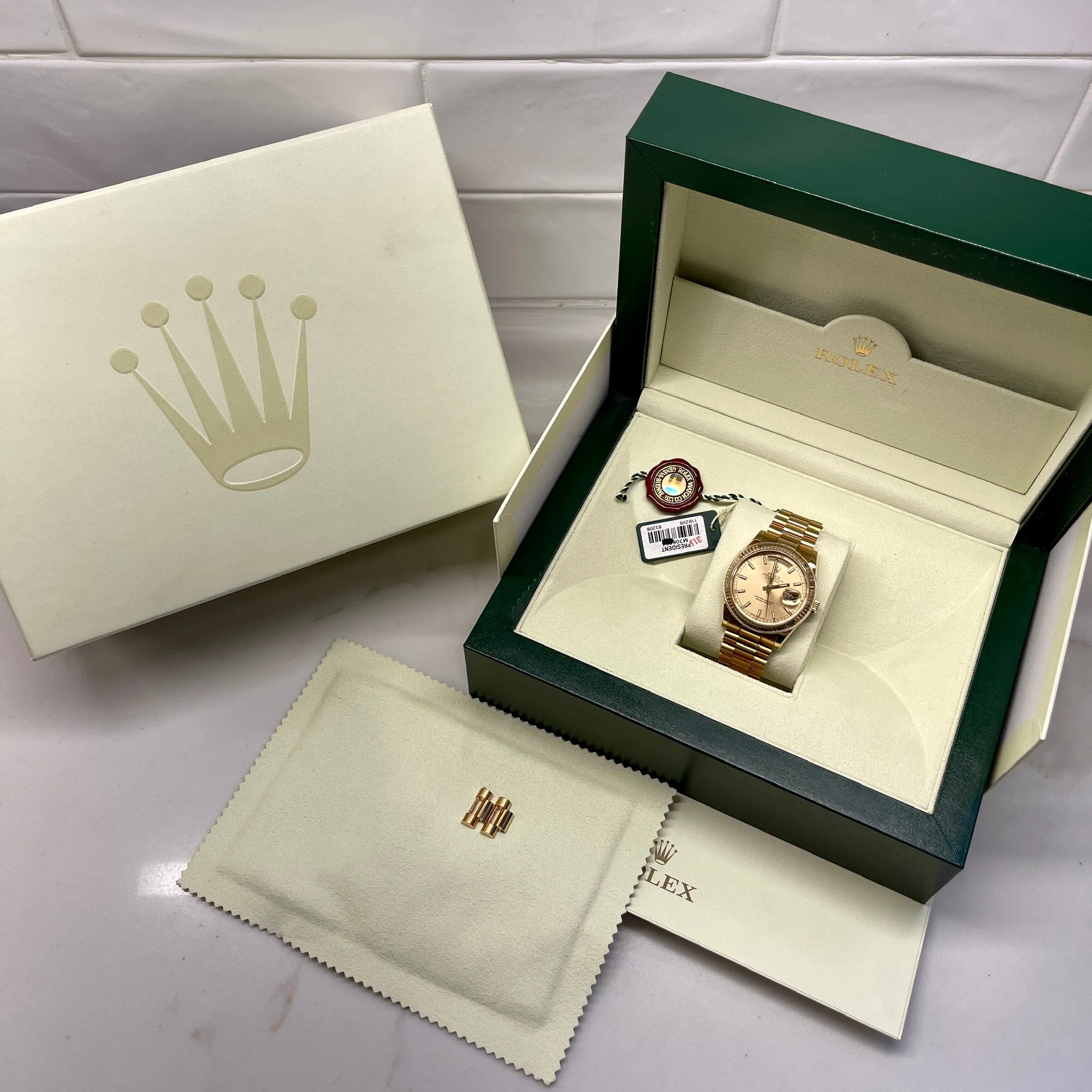 2008 Rolex President Day Date 18K Yellow Gold 36mm Unpolished Wristwatch