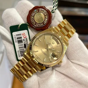2008 Rolex President Day Date 18K Yellow Gold 36mm Unpolished Wristwatch