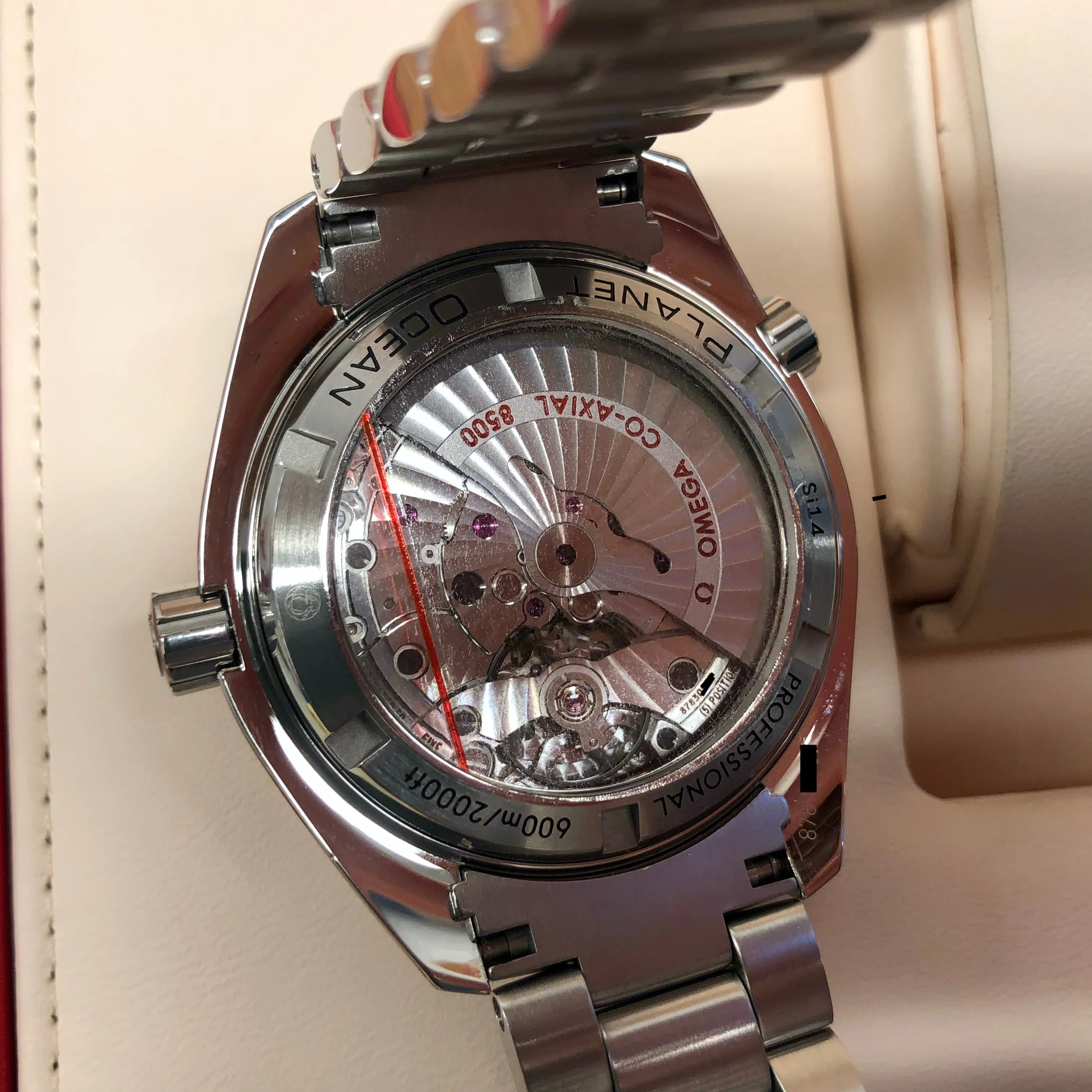 2018 Omega Planet Ocean 600M Seamaster 232.30.42.21.01.002 Steel Co-Axial 42mm Orange Bezel Box Papers