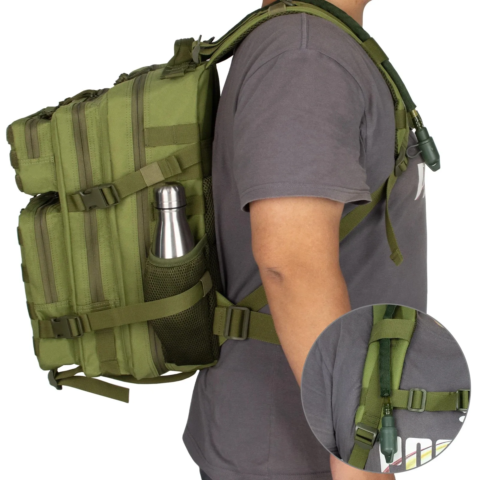 35L Hunting Rucksack Tactical Pack Backpack Waterproof Bug Out Bag Small Outdoor Hiking Camping Tactical Backpack Men's Travel