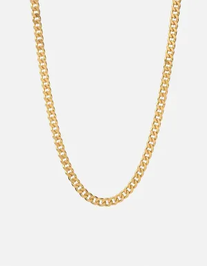 6.5mm Cuban Chain Necklace, Gold Vermeil