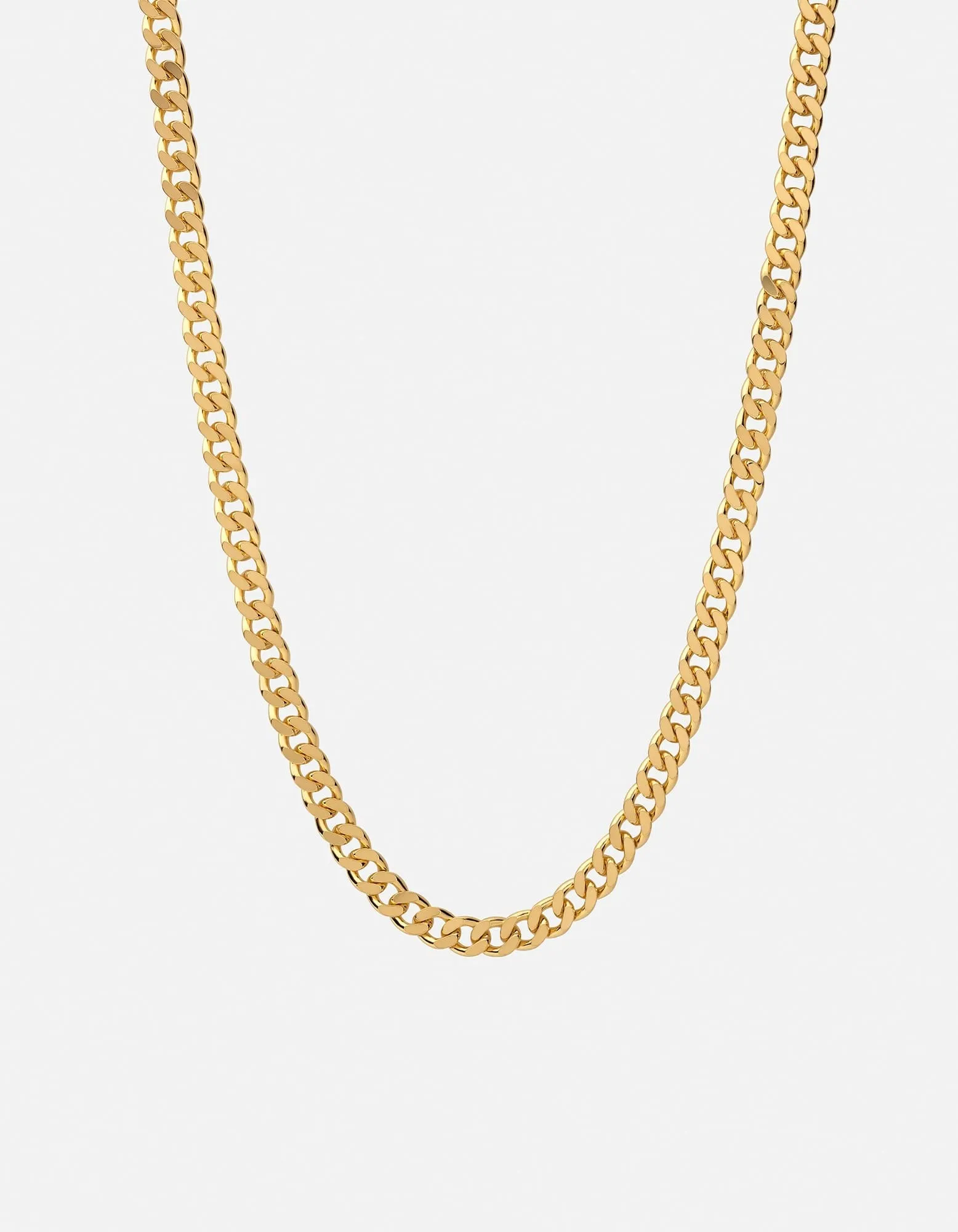 6.5mm Cuban Chain Necklace, Gold Vermeil