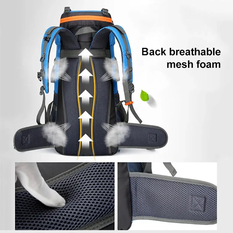 70L Camping Backpack - Men's Travel Bag Climbing Rucksack, Large Hiking Storage Pack for Outdoor Mountaineering