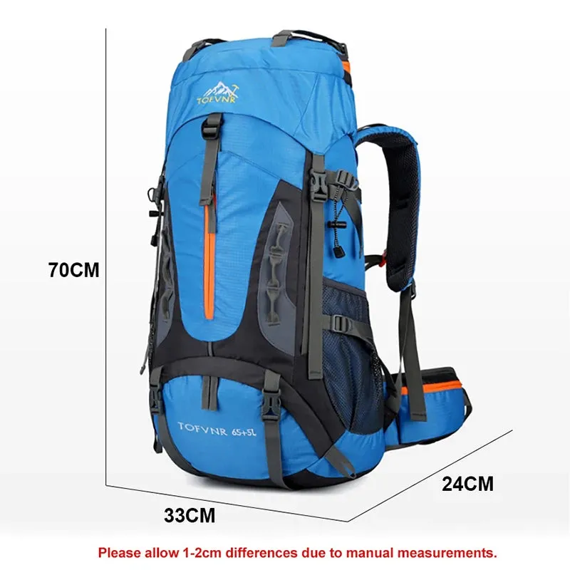 70L Camping Backpack - Men's Travel Bag Climbing Rucksack, Large Hiking Storage Pack for Outdoor Mountaineering
