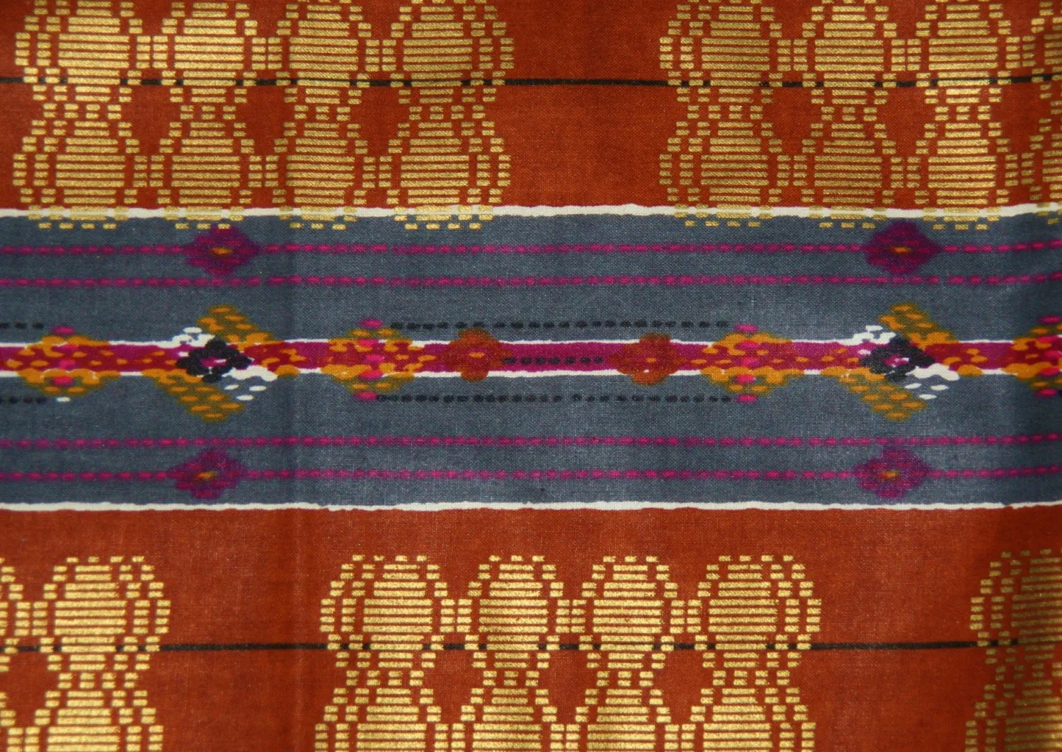 African Fabric 6 Yards Superwax Gold Copper Blue