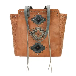 American West Handbag Navajo Soul Collection: Leather Shoulder Tote