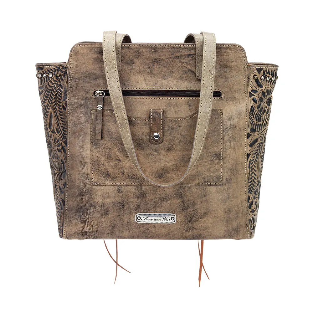 American West Handbag Navajo Soul Collection: Leather Shoulder Tote