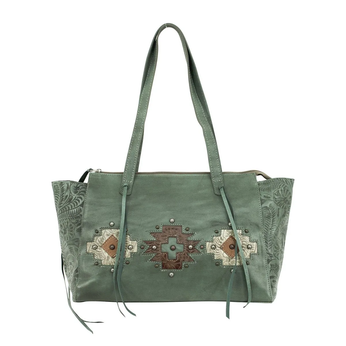 American West Handbag Navajo Soul Collection: Leather Tote Concealed Carry