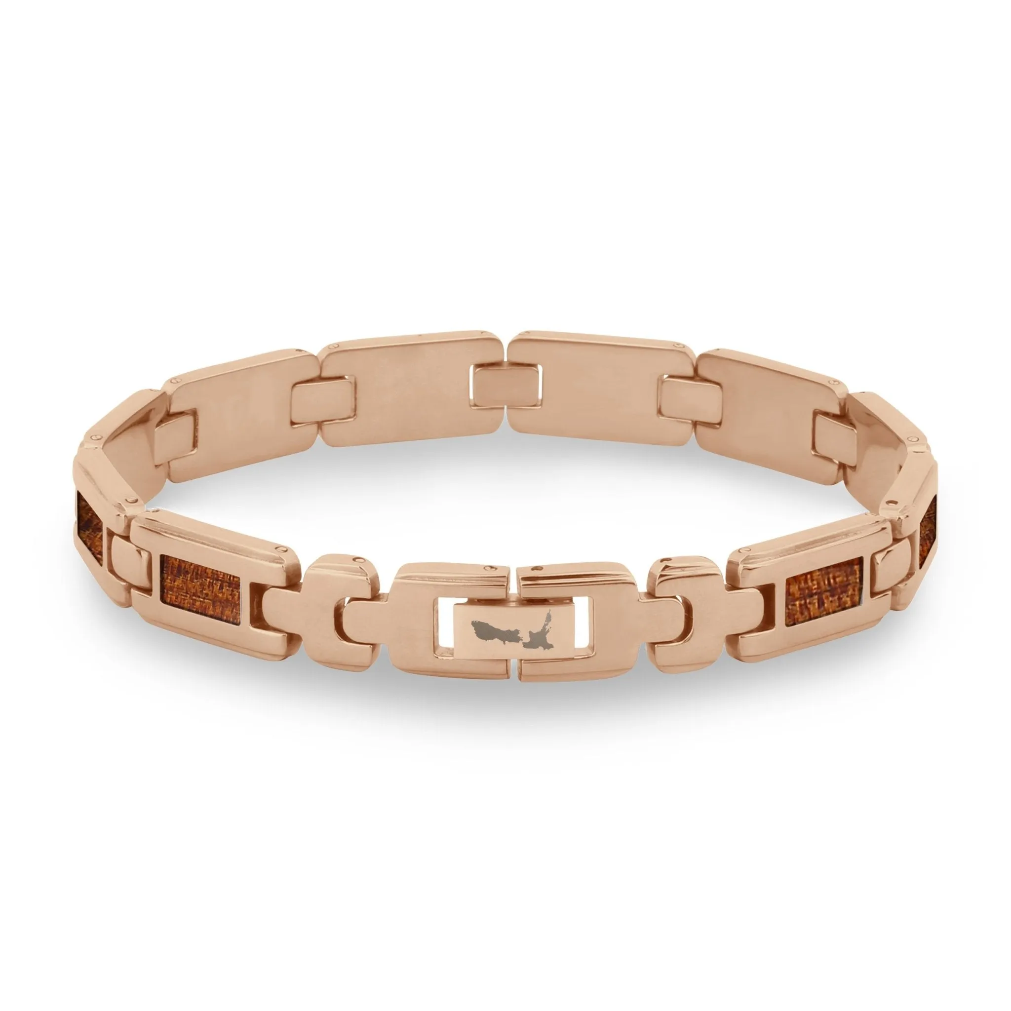 Ancient Kauri Men's Link Bracelet - Rose Gold