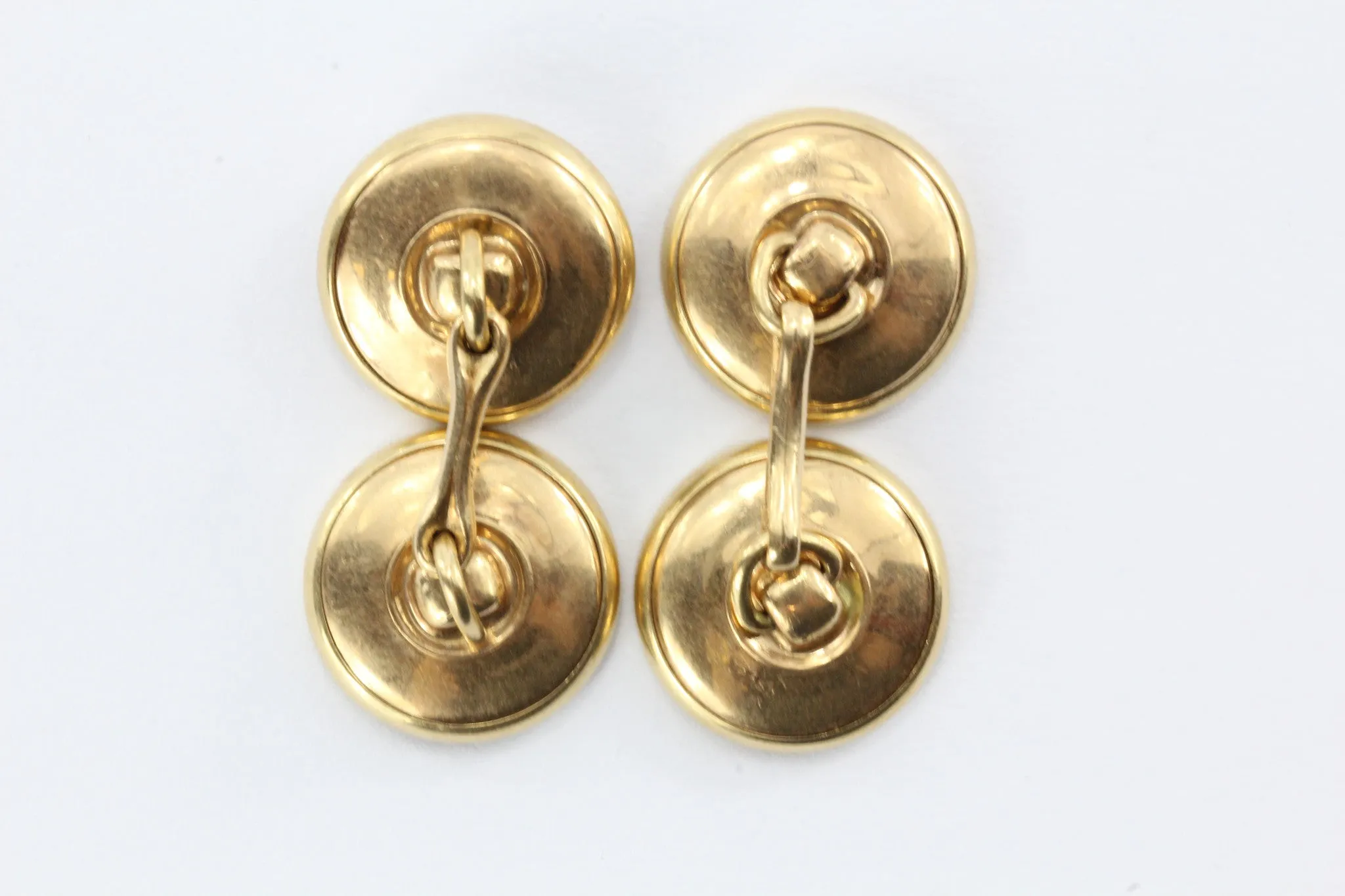 Antique Art Deco 14K Gold Mother of Pearl MOP Signed Krementz Cufflinks