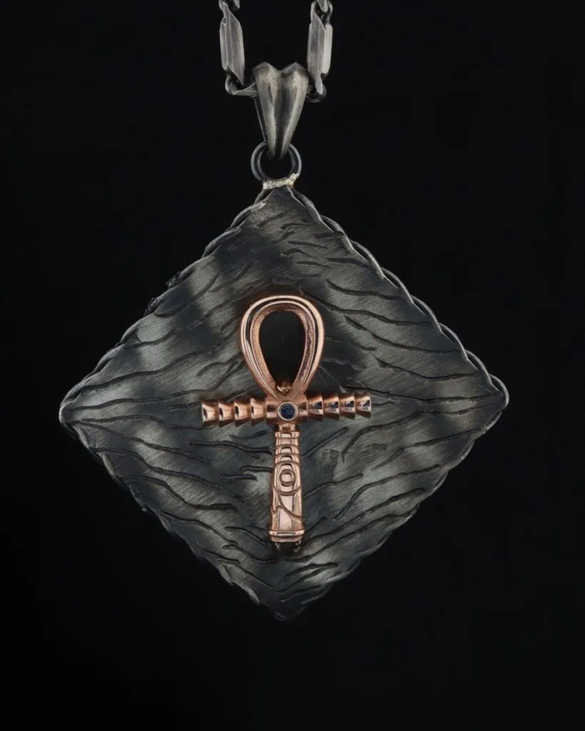 Anubis And Nile Key (Ankh) Necklace