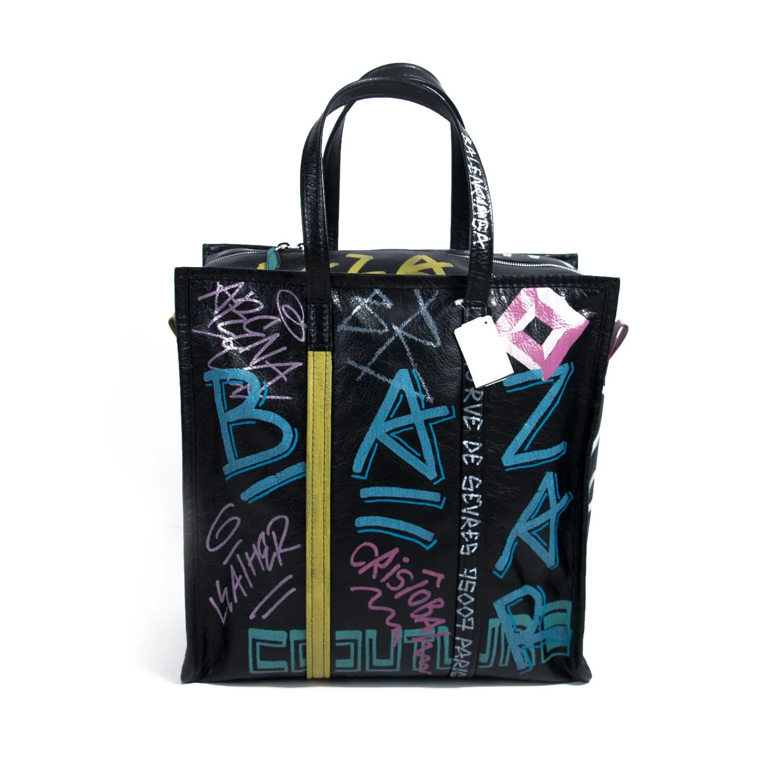 Balenciaga Bazar Medium Graffiti Shopper Tote
