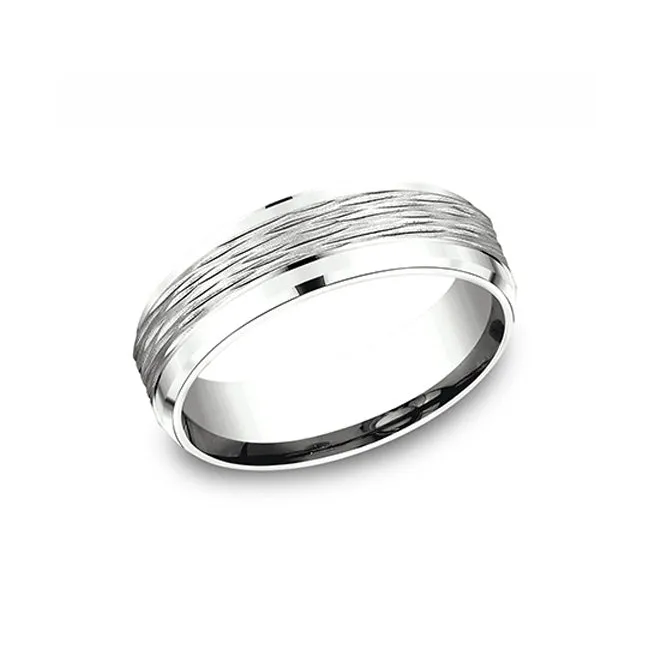 Benchmark Comfort-Fit 14K White Gold 7mm Men's Wedding Band CF6774214K