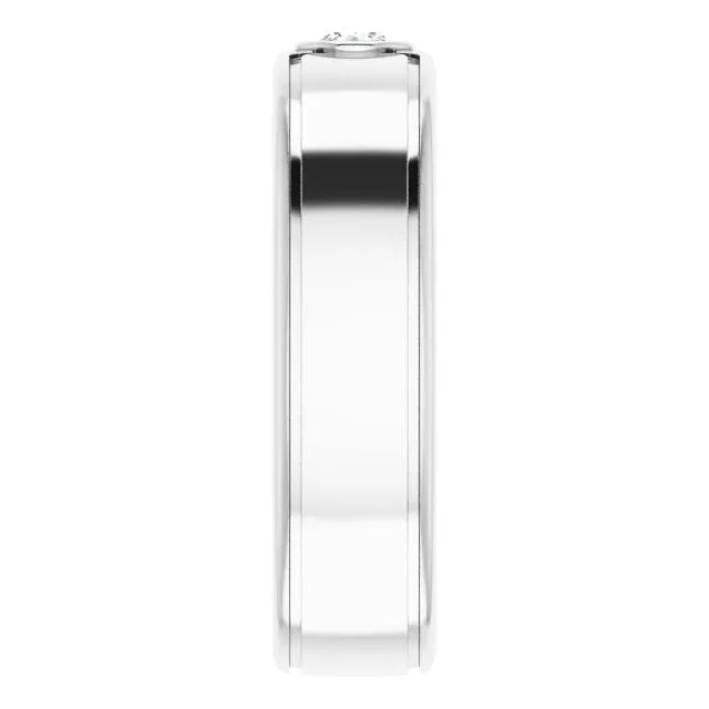 Bezel Set Single Round Diamond Men's Ring