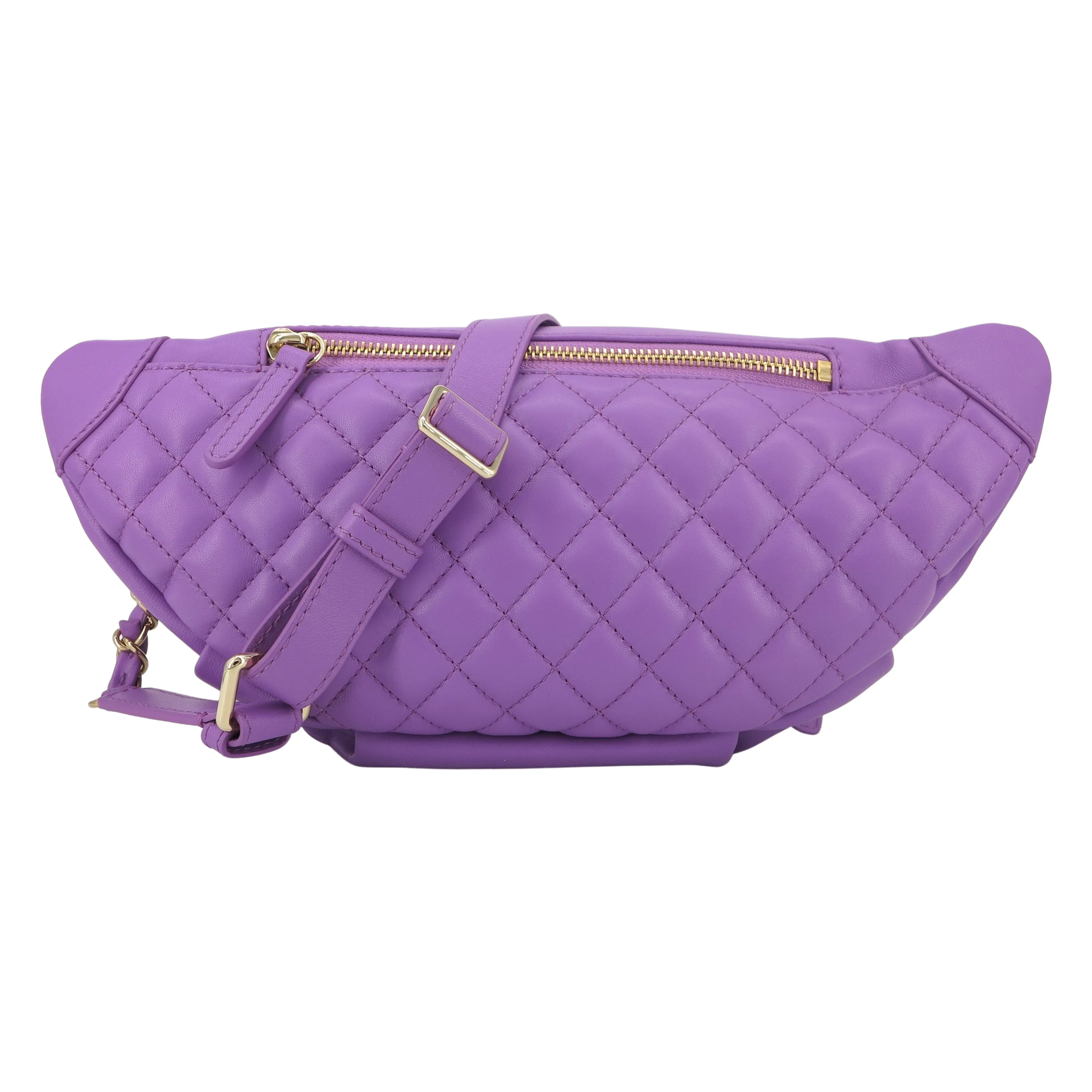Bi Classic Waist Bum Bag in Purple Lambskin
