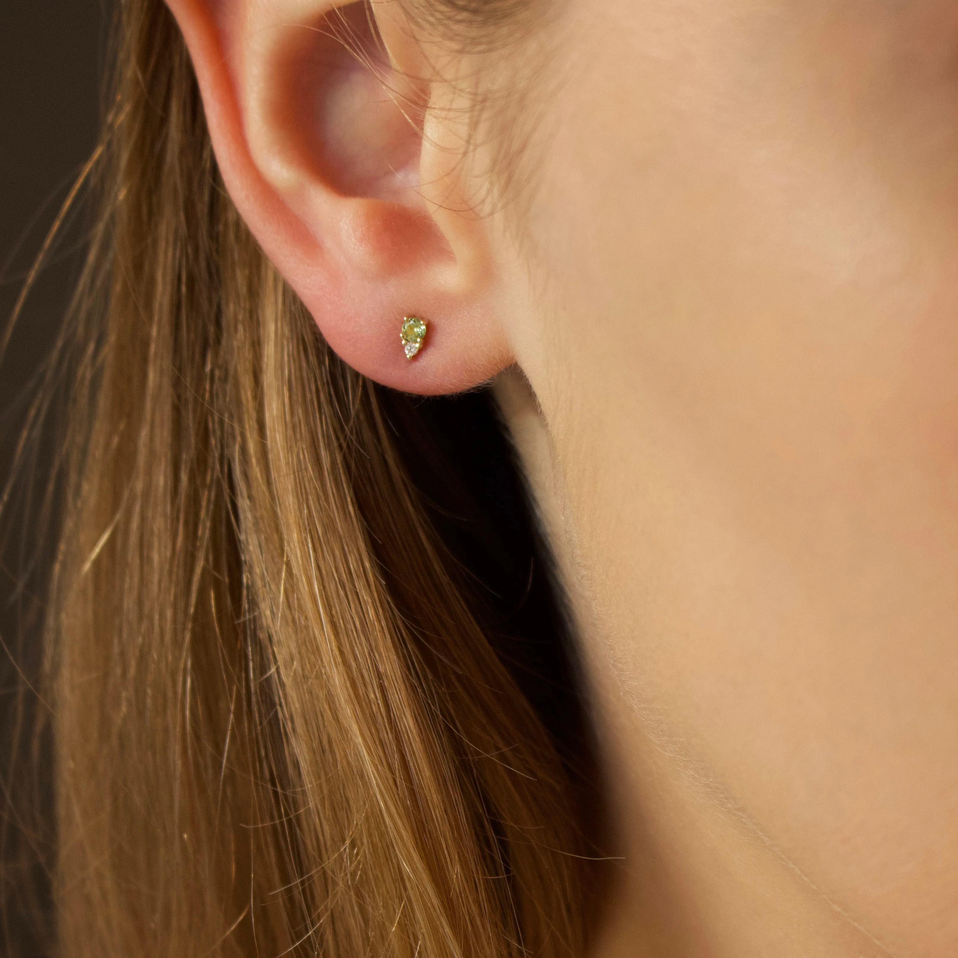 Birthstone & Diamond Stud Earrings