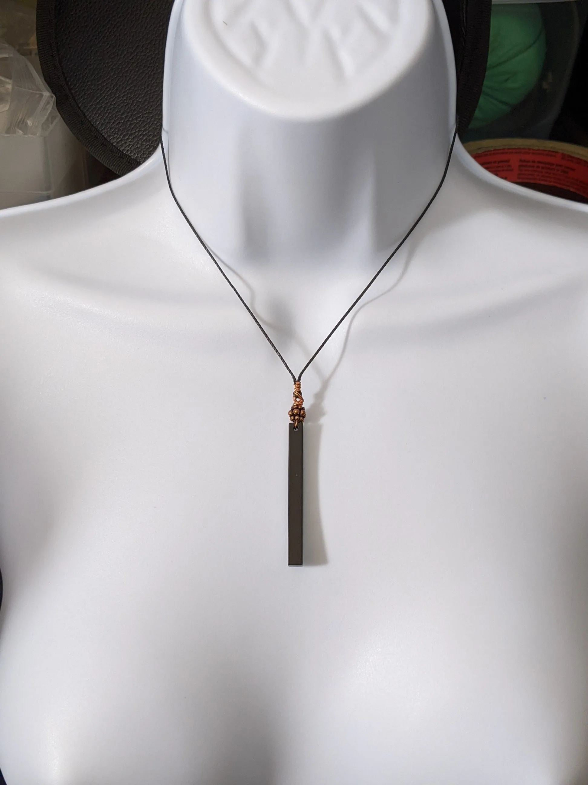Black Brass Bar Pendant