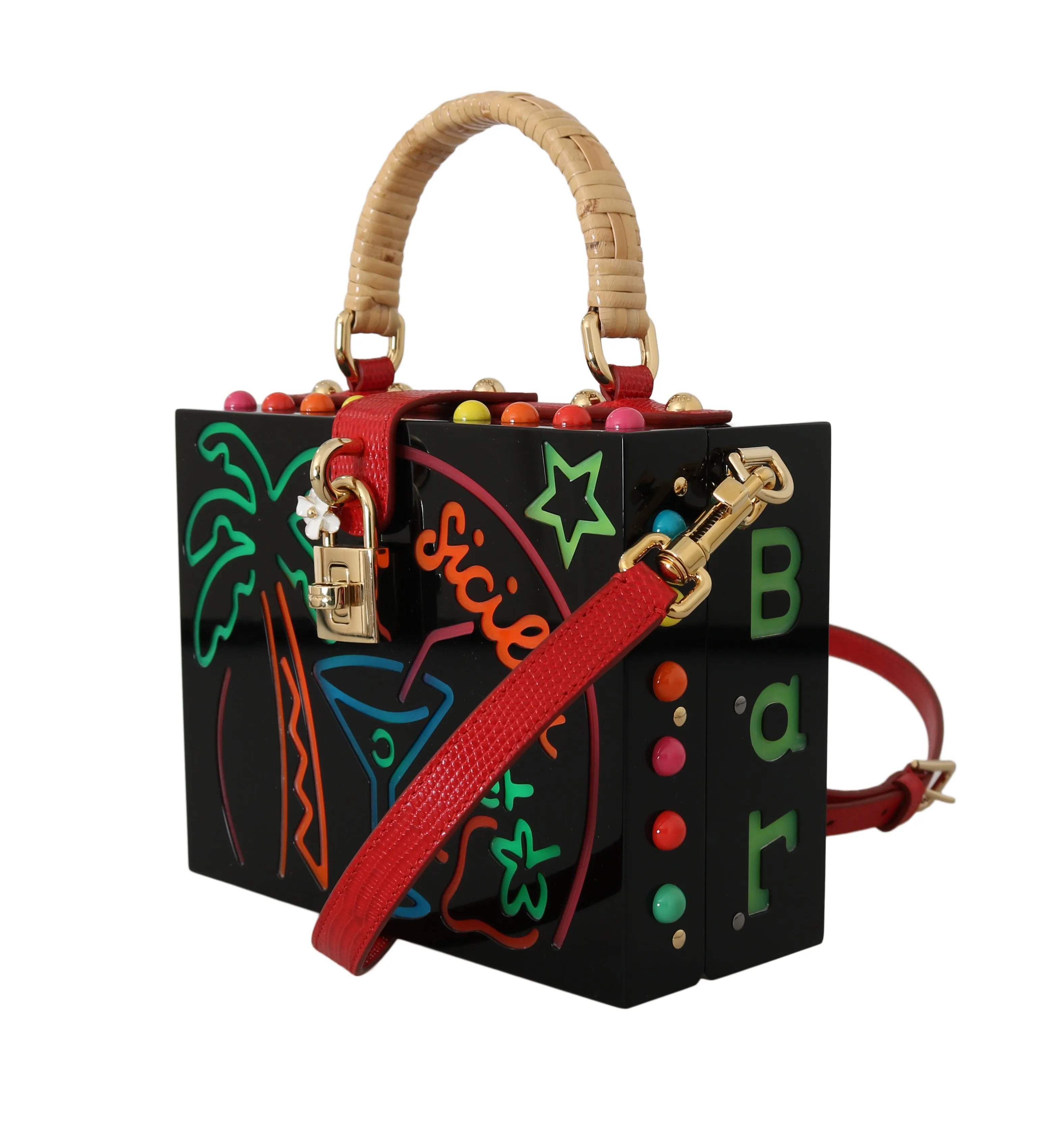 Black Plexi LED Light Leather SICILY BARP BOX Purse