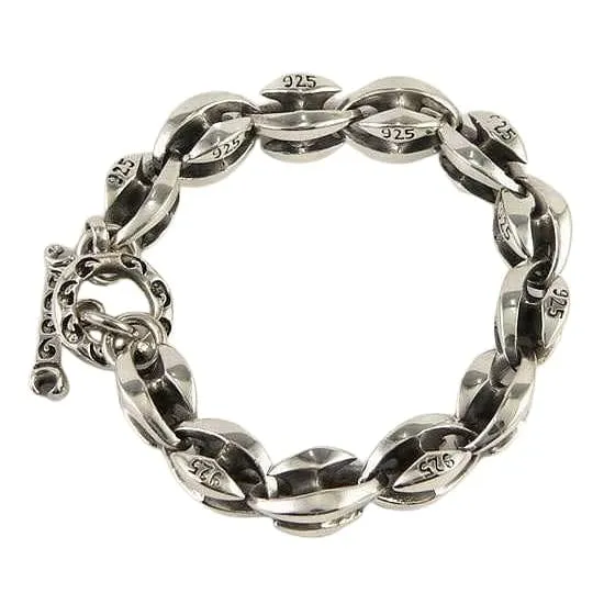 Blade Blossom 925 Sterling Silver Men's Bracelet