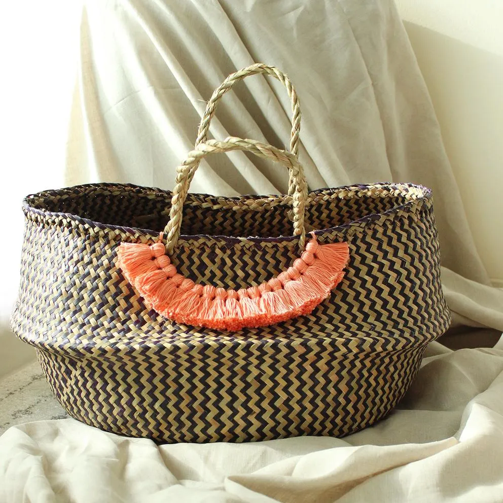 Borneo Extra Wide Zig-zag Belly basket - with