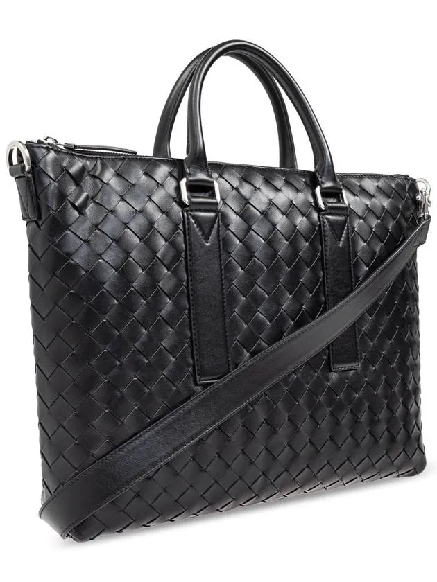 Bottega Veneta Bottega Veneta Briefcase Intrecciato Soft, Men's, Black