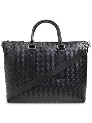 Bottega Veneta Bottega Veneta Briefcase Intrecciato Soft, Men's, Black