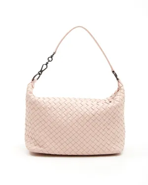 Bottega Veneta Peach Pink Intrecciato Leather Small Shoulder Bag