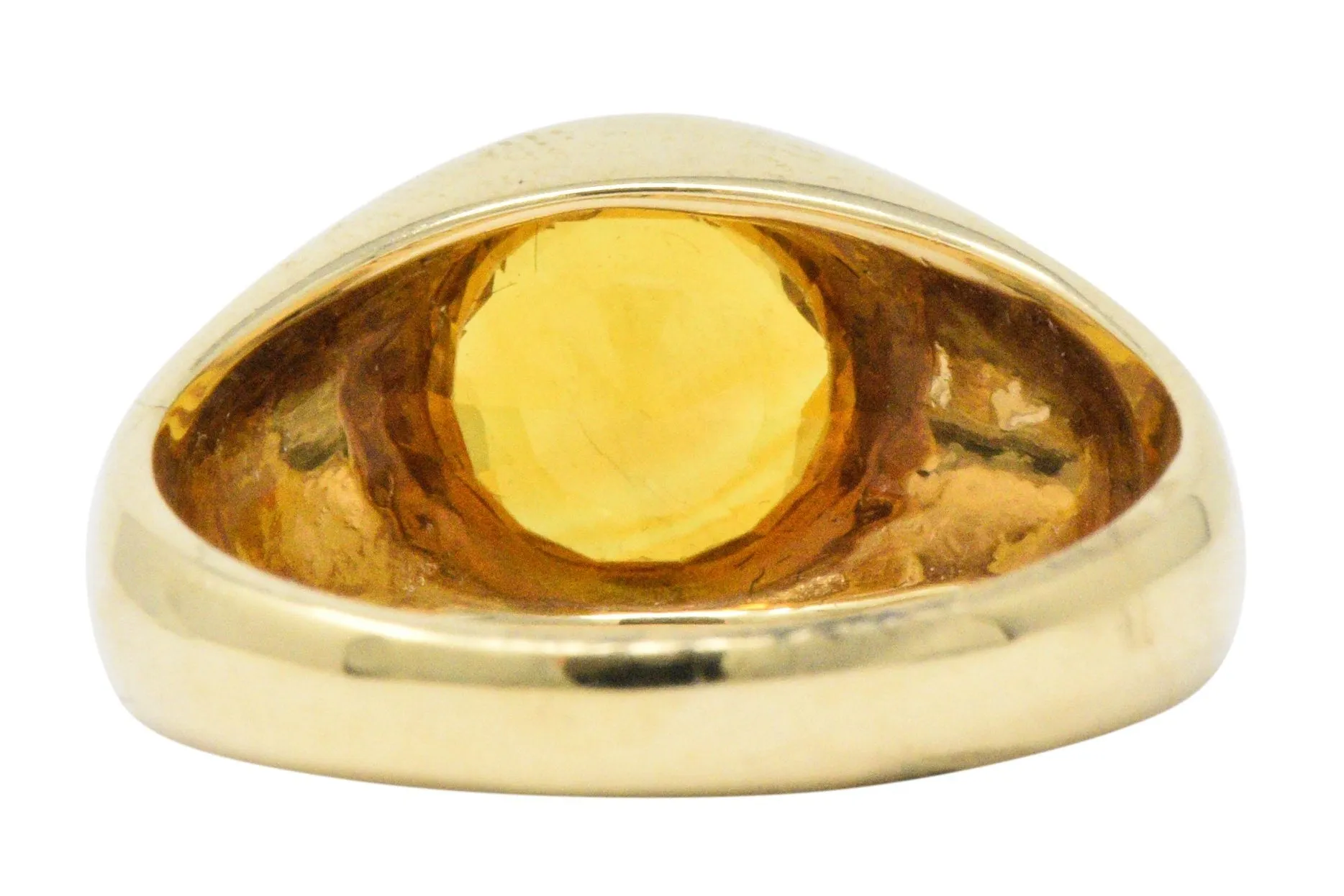 Bright 2.20 CTS Orange Sapphire & 18K Gold Men's Ring