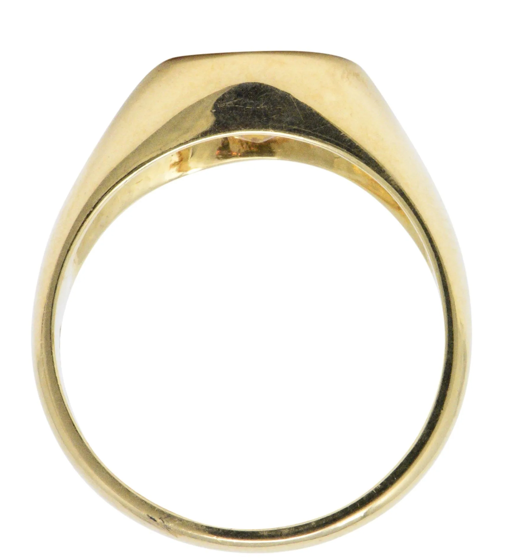Bright 2.20 CTS Orange Sapphire & 18K Gold Men's Ring