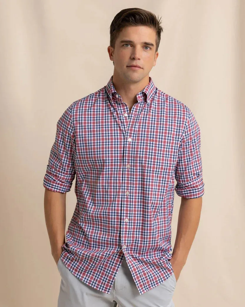 Brr Intercoastal Haywood Plaid Sport Shirt (Mineral Red)