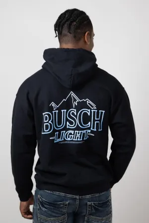 Busch Light Neon Logo Hoodie for Men in Black | 3853-BLACK