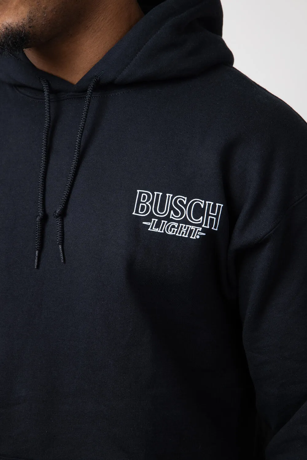 Busch Light Neon Logo Hoodie for Men in Black | 3853-BLACK