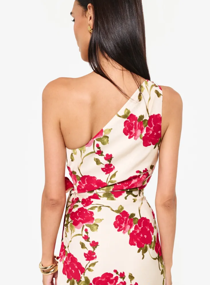 Cami NYC - Nanu One Shoulder Midi Dress - Campari